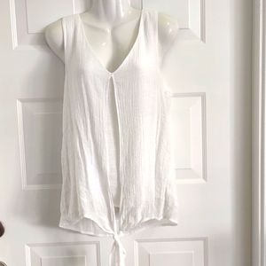 Sleeveless White Layered Top